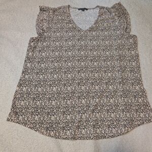 Adrianna Papell Speckled Black and Cream Blouse